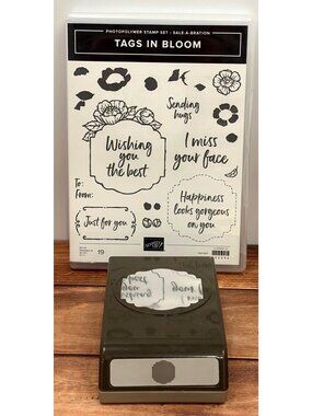 BNDL STAMPIN UP 152292 TAGS IN BLOOM STAMP SET & 151296 LABEL ME LOVELY PAPER PU